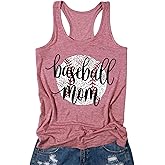 MNLYBABY Baseball Mom Tank Top for Women Cute Baseball Graphic Sleeveless Tee Casual Workout Summer Vest Top