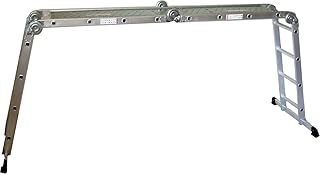 Alu-Gelenkleiter/Arbeitsleiter 4x4 Stufen/Sprossen mit Plattform 460 cm, Aluminium, Marke: Szagato (Stehleiter, Anlegeleiter, Aluleiter, Kombileiter, Leiter)