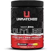 Unmatched Outlier Everyday Pre Workout Powder for Men & Women | Paraxanthine, Beta Alanine, NO3-T Nitrates | Natural Flavors & Sweeteners | 20 Servings (Raspberry Yuzu)