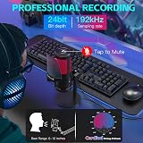 Zealsound KM8 USB Microphone RGB Studio Mic with Gain Mute Noise Cancellation view 5
