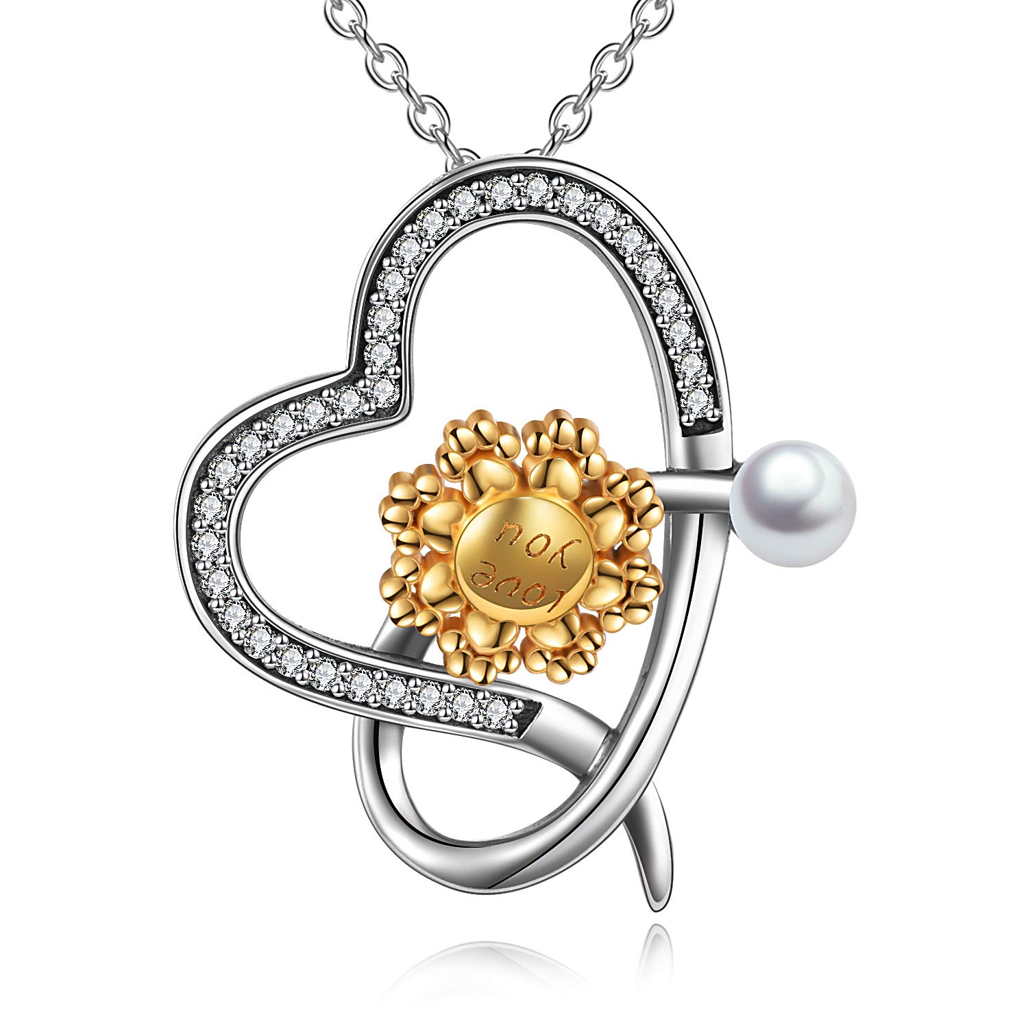 VENACOLY Sunflower Necklace 925 Sterling Silver You Are My Sunshine Necklace Sunflower for Women — image 1