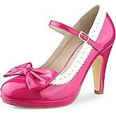 Perphy Bow Platform Ankle Strap Stiletto Heels Pumps for Women