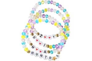 GRBeid for KPop Demon Hunters Inspired Merch Bracelets 3 Sets, for Huntrix K-Pop Saja Boys Merchandise for Rumi Mira Zoey Fans Cosplay Gifts Outfit Accessories Friendship Jewelry for Women