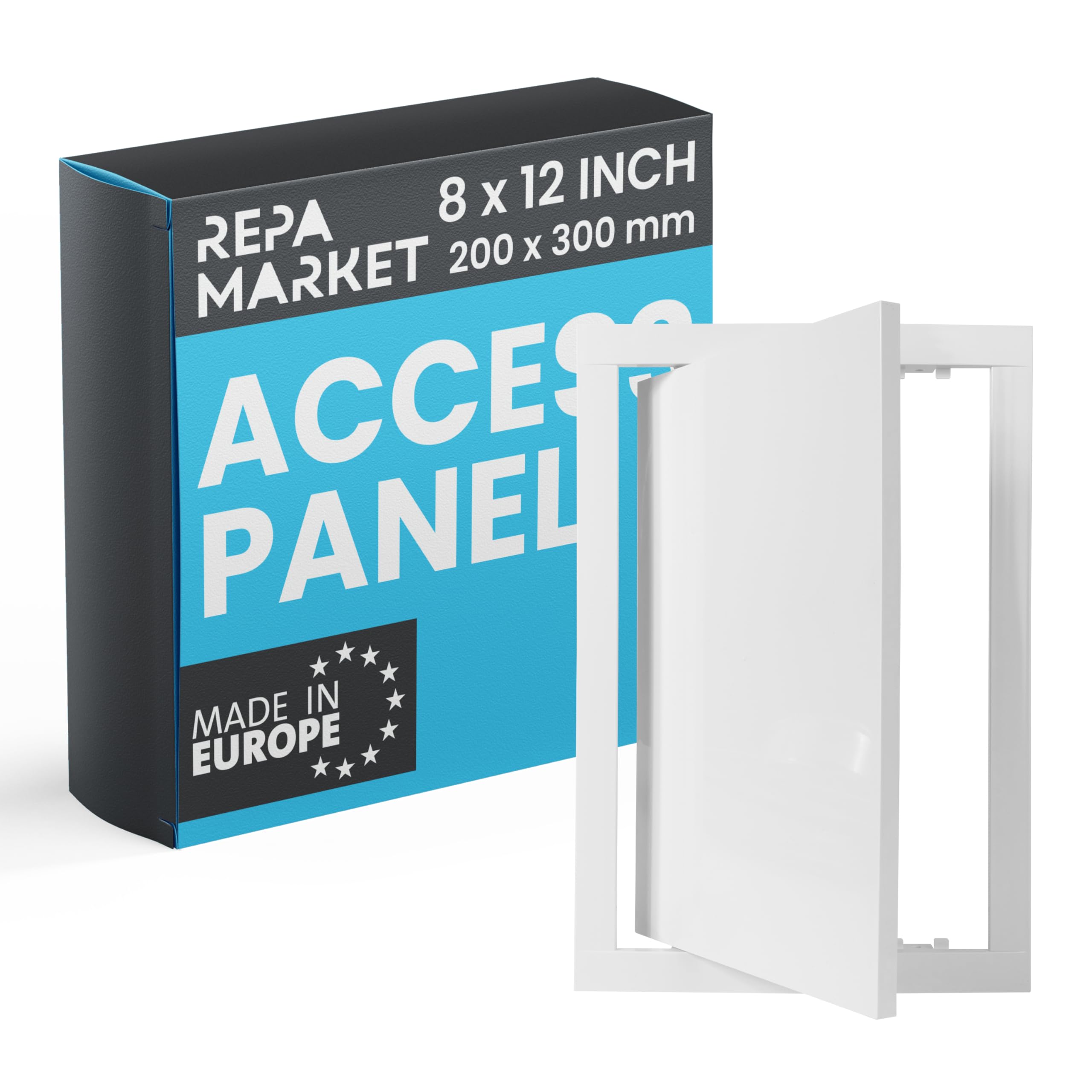 Repa Market 200 x 300 mm White Plastic Inspection Hatch - Plasterboard Access Panel for Walls & Ceilings, Bath Panel & Fuse Box Cover Cabinet, Access Hatch, Wall access panel for Plumbing & Electrical