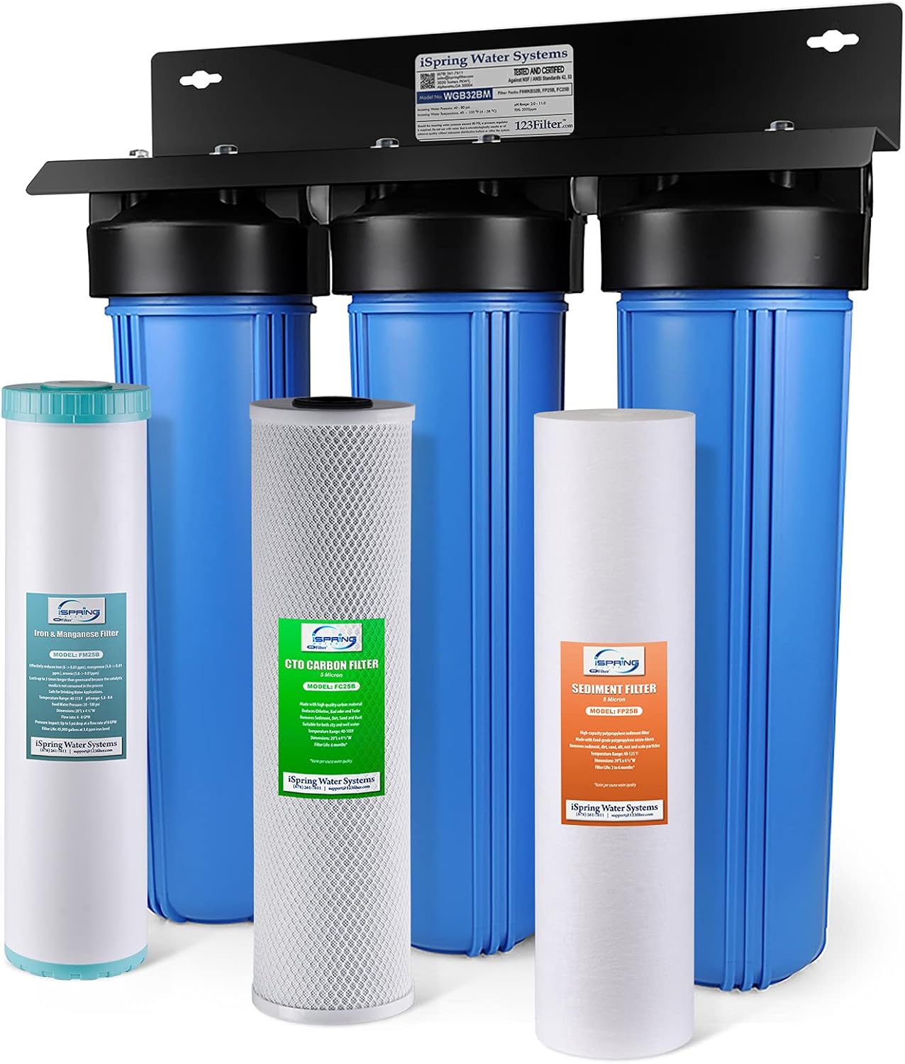 iSpring WGB32BM Filtration System - Best 3-Stage Whole House Filter