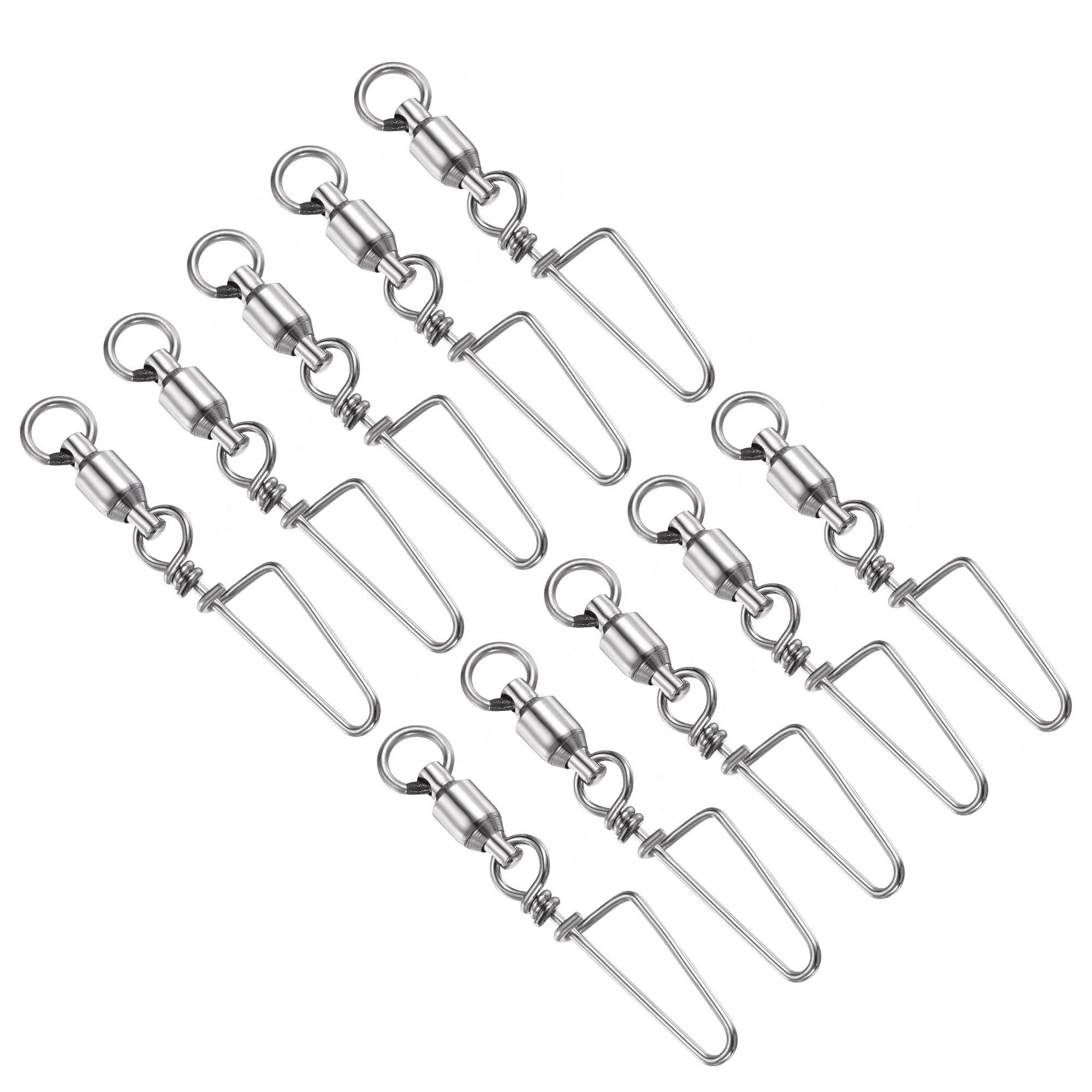 PATIKIL Fishing Snap Swivels, 40Pcs 92LBS Stainless Steel Ball Bearing Tackle for Saltwater Freshwater Fishing