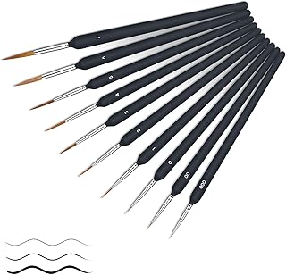Telgoner Pinsel, 10 Stück Feines Detail Pinselset Malen nach Zahlen Professionelle Künstlerpinsel für Acryl, Aquarell, Miniatur, Modell, Nagel, Gesichtsbemalung Malpinsel