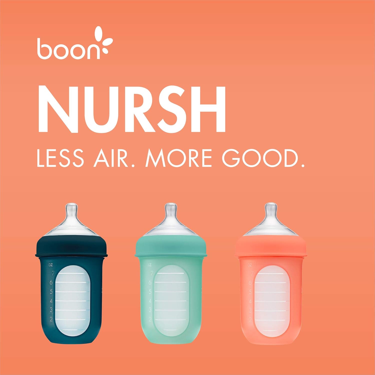 Boon NURSH Reusable Silicone Pouch Bottles, 8 Ounce (Pack of 3) : Baby