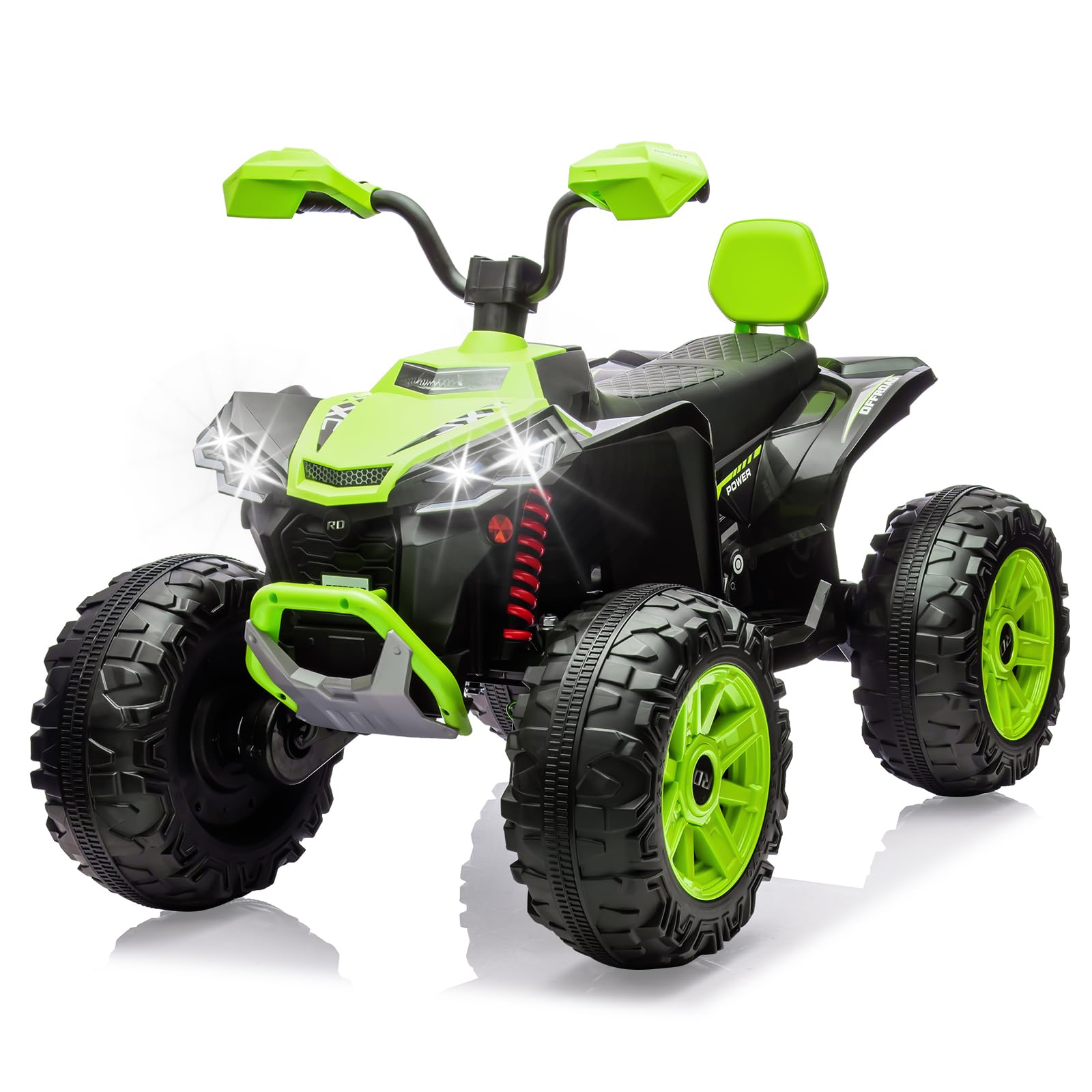 Photo 1 of 24V 2 Seater Kids ATV, Electric Car for Kids, 4-Wheeler Electric ATV, Off-Road Dirt Quad Car with Powerful Motors, 14.4" Wheels, High Low Speed, Music, LED Lights, Ride On Car for Older Boys and Girls