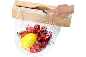XHKDSYMC Plastic Wrap Dispenser with Cutter,Cling Wrap with Slide Cutter for Kitchen Storage Organization Holder for 12" Roll