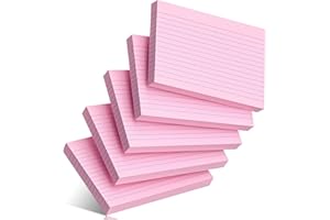 NICHELA 200 Pcs Index Cards 4 x 6 Inch Ruled Pink Index Cards, College Ruled Flash Cards for School, College, Office and Home Organization, Durable Study To Do List Note Cards with Ruled Lines, 5 Pack of 40