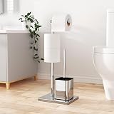 Susswiff Stainless Steel Toilet Roll Holder with Toilet Brush Free Standing view 7