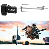 KUDU Rotisserie Kit - Stainless Steel Battery Powered Square Spit for Charcoal Grill 5/16 Inch Square Drive Spit