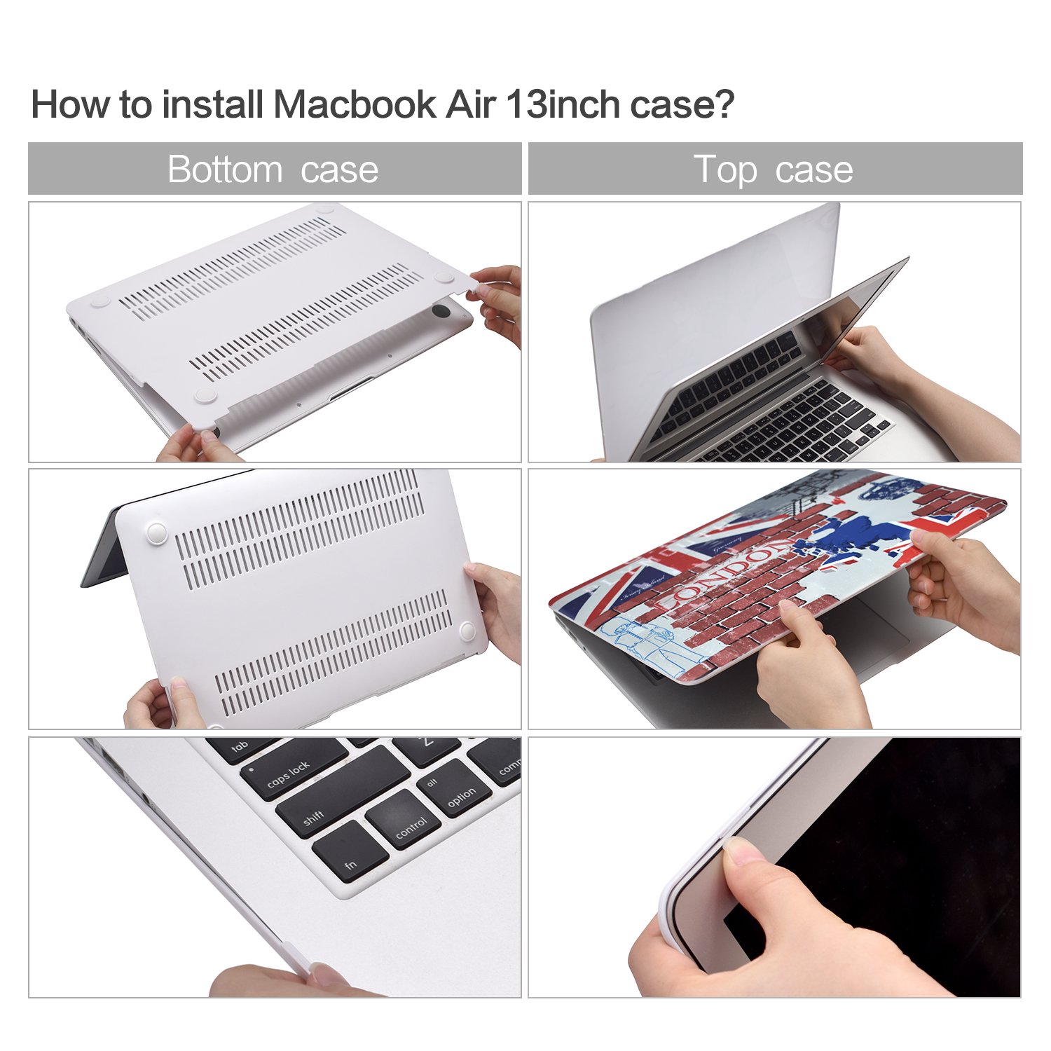 EGONE Macbook Air Case Cover Flag Painting Plastic Hard Protective Shell & Keyboard Cover For 13\