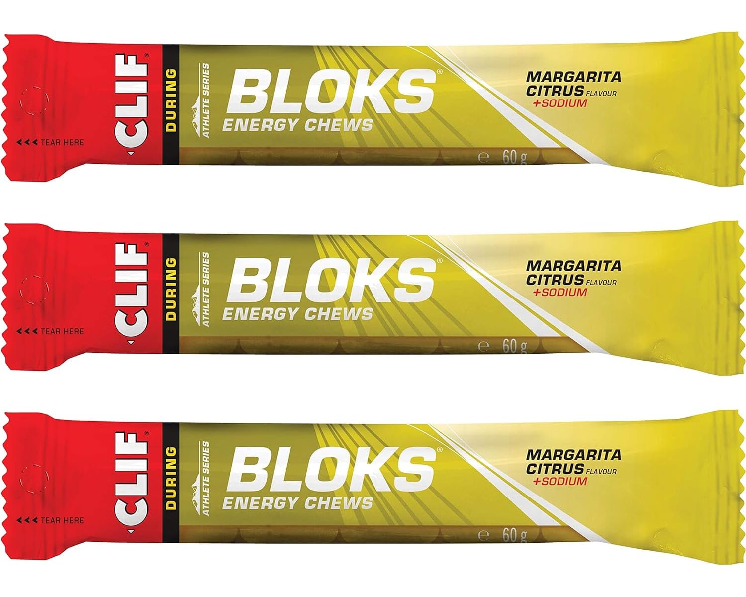‎‎CLIF Bloks Energy Chews Margarita Citrus - 60g Per Pack - Shot Bloks (Margarita Citrus - 3 Packs)