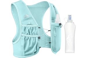 Zelvot Running Vest for Women Men, USA Original Patent, Adjustable Chest Straps Running Hydration Vest with 500ml Soft Flask,