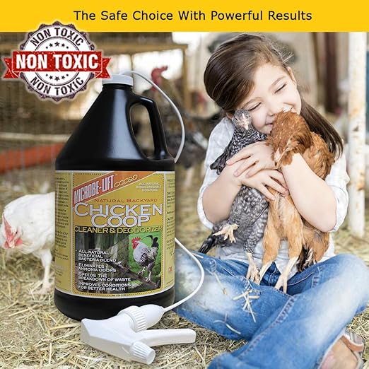 Amazon Com Chicken Coop Spray Coop Cleaner Deodorizer Odor Control Smell Eliminator Healthy Pen Disinfectant Nesting Bedding Refresher Chicken Coop Accessories Flock Safe Cleaning Supplies 1 Gallon