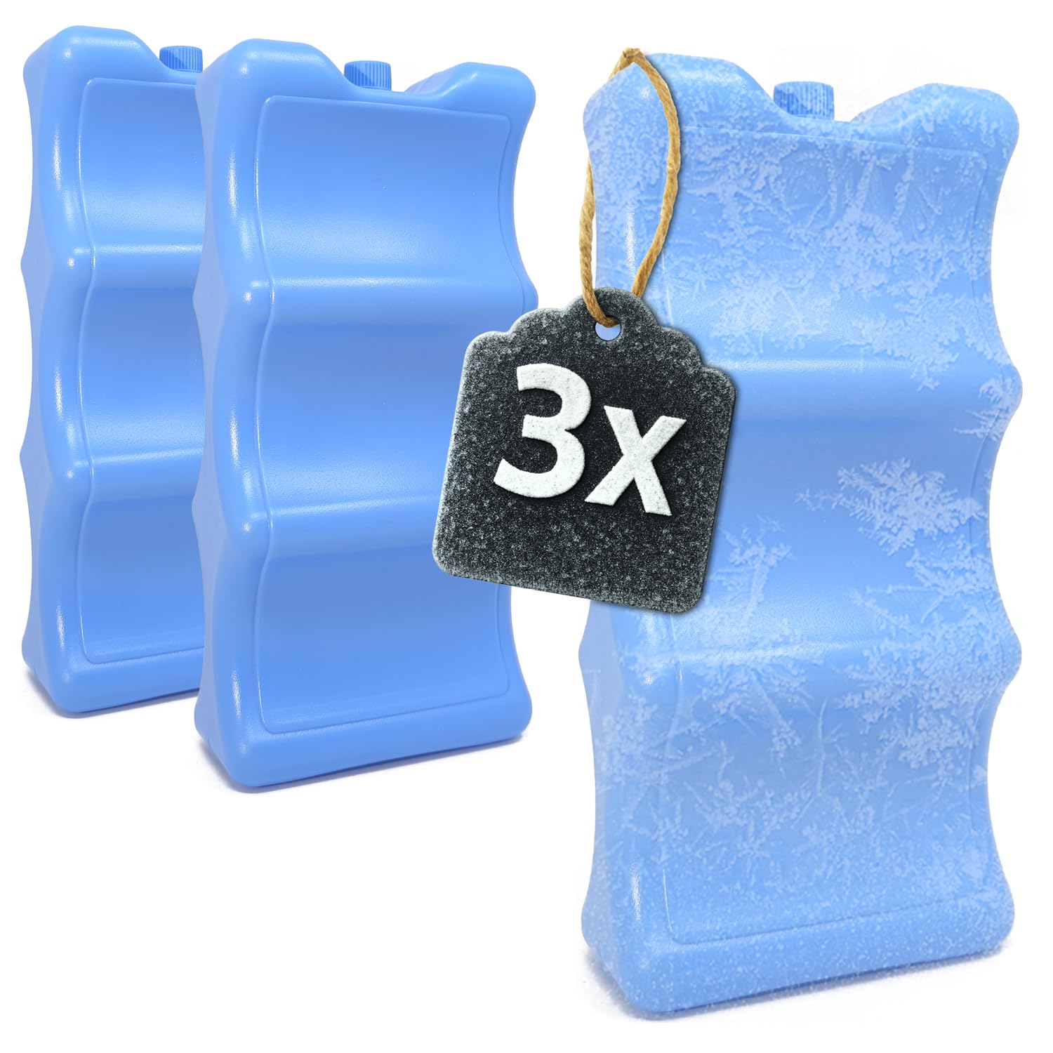 COM-FOUR® 3X Cooling Element for cans and Small Bottles - can ice Pack - ice Packs for Cool Box and Cool Bag (3X can Cold Pack)