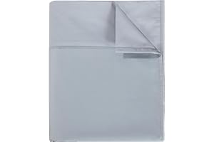 SHUNJIE.HOME Flat Sheet Only Twin Size, 400 TC 100% Egyptian Cotton Flat Sheet - Wrinkle, Fade, Stain Resistant (Gray, Twin)