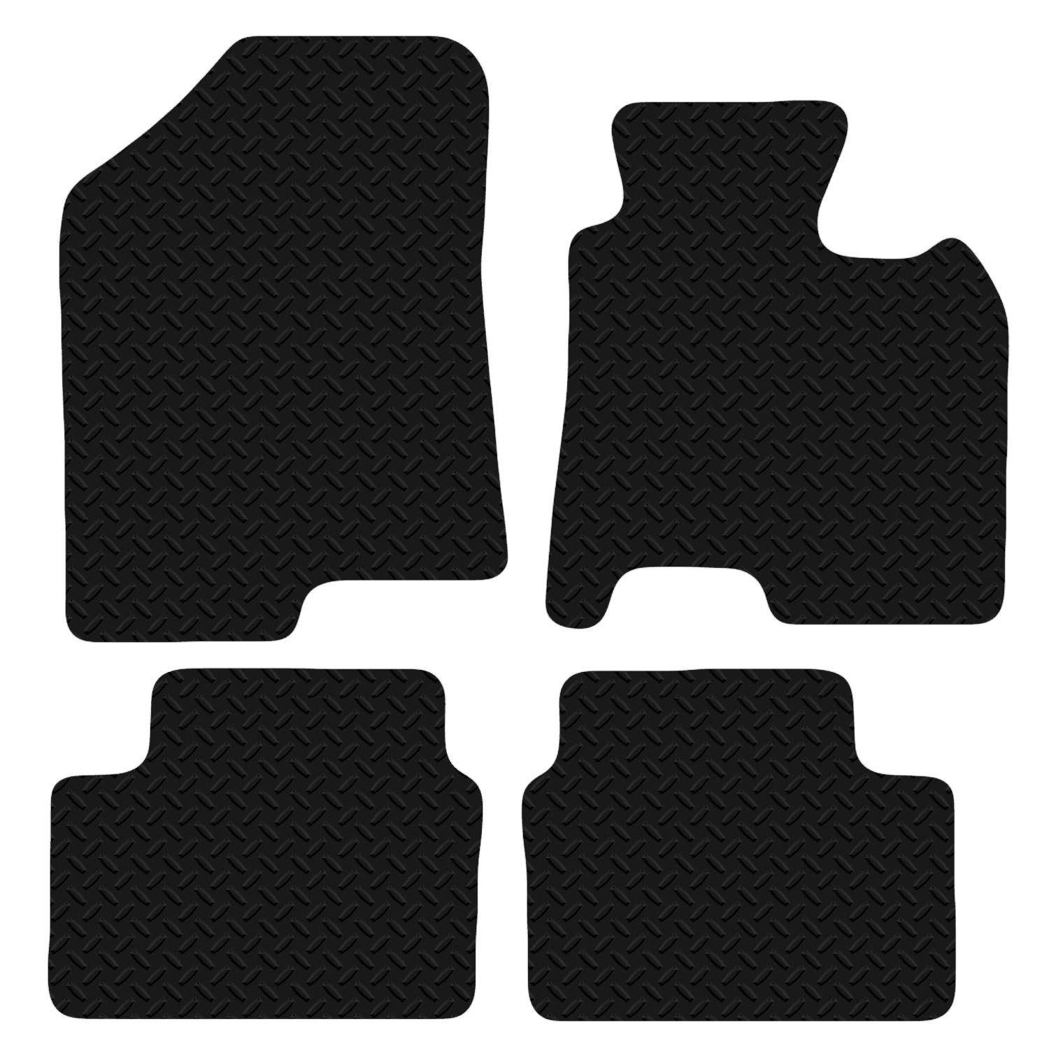 Carsio Car Mats 4pc Set For Hyundai i30 2012 - Onwards Tailored Fit Rubber Floor Mat Complete Accessory Black Custom Fitted - Anti-Slip Backing, Heavy Duty & Waterproof