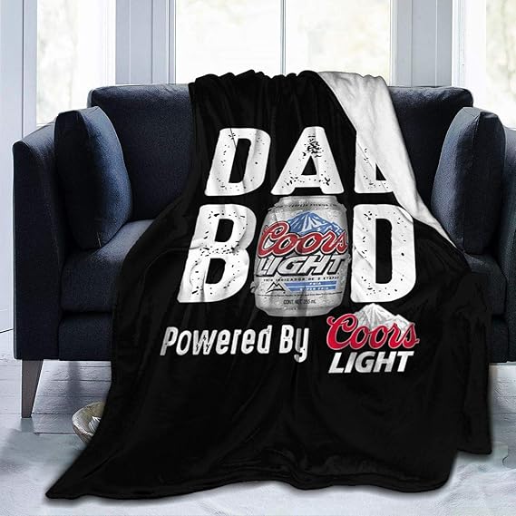 VIMMUCIR Dad BOD Powered by Coors Light Throw Blanket Soft