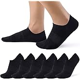 SIXDAYSOX No Show Socks Men 6/8 Pack Short Cotton Ankle Socks Size 10-13/13-15 with Arch Support