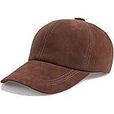 BOONJOVIA Unisex Genuine Suede Leather Baseball Caps for Mens Womens-Adjustable Back Strap