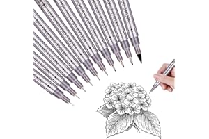 Fhyhej Black Precision Micro Line Pens,Ultra Fine Point Drawing Pen Set, Anti-Bleed Waterproof Archival Ink, Artist Illustration, Technical Drawing,Office Writing,10/Set (Black)
