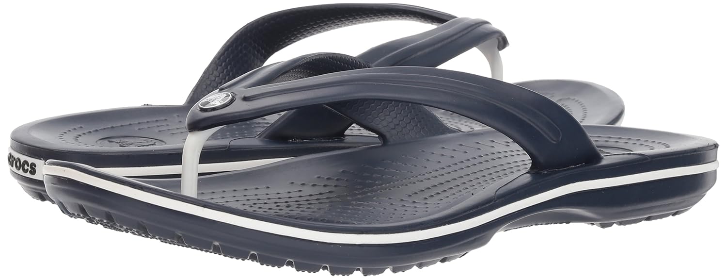 crocs unisex crocband navy flip flops and house slippers