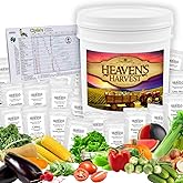 Heaven’s Harvest “10 Year Garden” Survival Seed Bank Kit | Over 25k Non-GMO Heirloom Vegetable Survival Seeds + 2 Free Bonus 