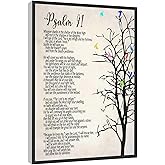 RCVTVPV Psalm 91 Wall Art He Who Dwells In The Secret Place Canvas Print Christian Scripture Canvas Wall Art For Home Office Framed Ready to Hang 8"x12"