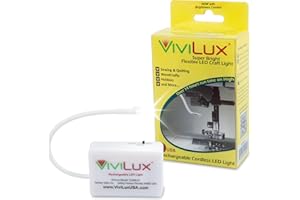 ViviLux LED Craft & Sewing Light, 1200 Lumens, Cordless, Adjustable & Rechargeable Task Light for Crafts and Hobbies, Mounts with Hook and Loop Tape