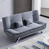 INMOZATA Linen Sofa Bed 3 Seater 188cm with Chrome Legs Grey view 8