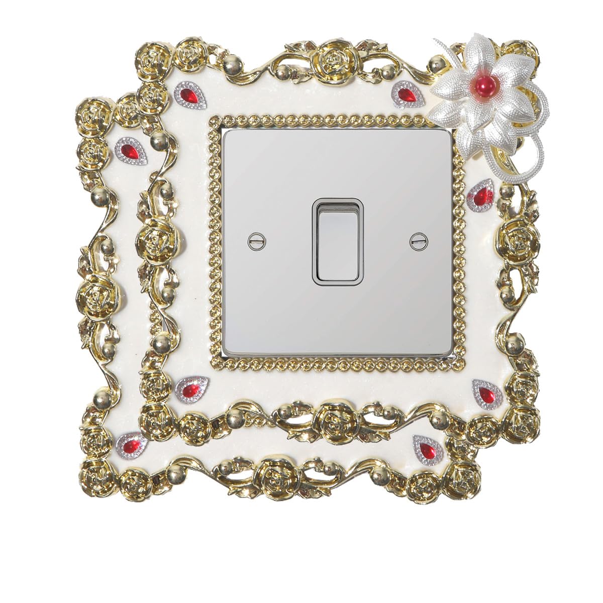 2 Pack Rhinestone Light Switch Surround, Light Socket Surrounds, Light Switch Stickers for Home Decor - Flower