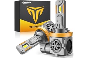 Termitor H11/H9/H8 LED Bulbs, 50,000LM 10X Ultra-Brightness, Real 1:1 Halogen Mini Size, 6500K Cool White H11 Fog Lights, 10-Year Extended Lifespan, Plug and Play, Pack of 2