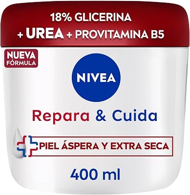 Repara & Cuida Crema hidratante corporal, facial y para manos (1 x 400 ml), crema hidratante con glicerina y urea, 72 h de hidratación para piel extra seca y áspera