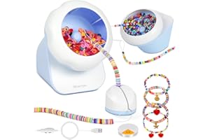 MYARTYPE Clay Bead Spinner, Electric Bead Spinner for Jewelry Making, Bracelet Spinner and Necklace Making Machine with Bead Needles and Thread, Seed Bead Spinner, Clay Bead Bracelet Spinner (Blue)