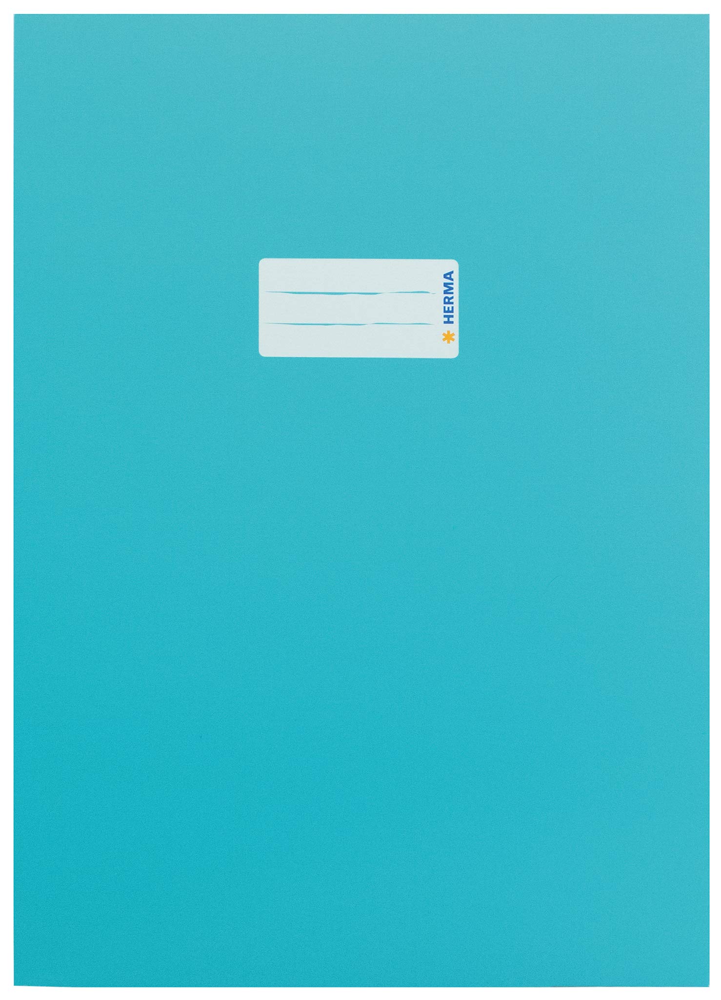 HERMA 19755 Cardboard Notebook Covers DIN A4, Book Covers with Labelling Field Made of Sturdy and Extra Strong Paper, Set of 10 Exercise Book Protectors for School Notebooks, Turquoise — image 1
