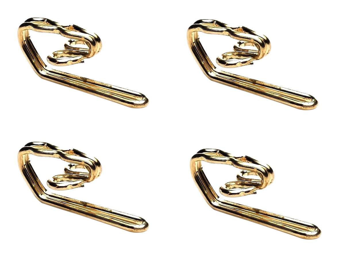 Merriway BH03672 (100 Pcs) EB Curtain Header Tape Drapery Hook Brass Plated Metal - Pack of 100 Pieces