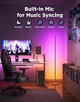 Govee LED Floor Lamp RGBIC Corner Lamp 61 Scenes Music Sync Smart Black view 7