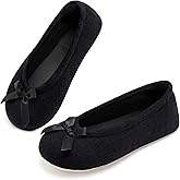 ANLUKE Women's Ballerina Slippers Fuzzy House Shoes Memory Foam with Non-Slip Sole