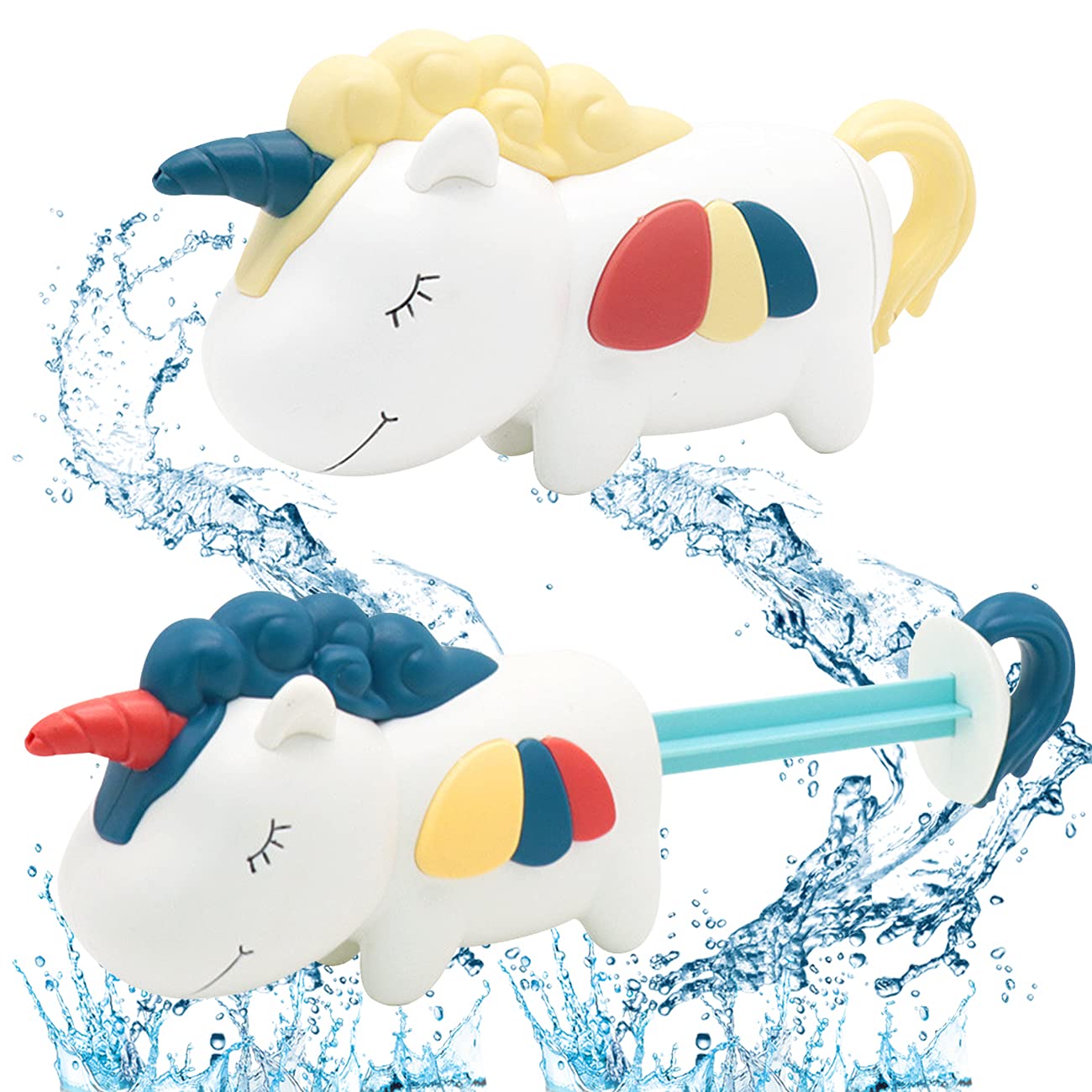 simyron Water Gun Toys 2 Pcs Unicorn Water Shooter Toys Mini Animal Squirt Guns Water Ucradle Water Pistols For Kids for Outdoor Beach Garden Toy Pool Bath Party Water Fighting Toys