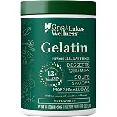 Great Lakes Wellness Beef Gelatin Powder, Unflavored, 16 oz | Single-Ingredient Beef Gelatin, 37 Servings, Great for Gummies, Marshmallows, and Desserts, Grass-Fed, Kosher, Keto, Non-GMO