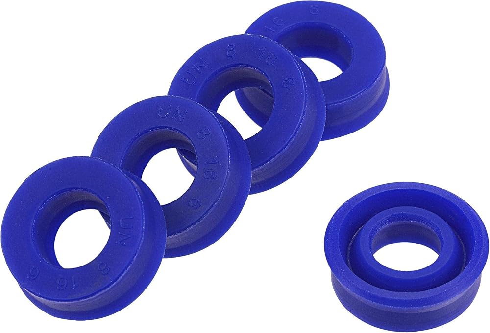 sourcing map UN Radial Shaft Seal 8mm ID x 16mm OD x 6mm PU Oil Seal Blue Pack
