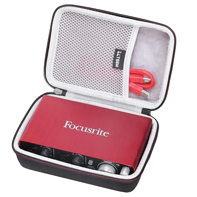 LTGEM Hard EVA Case Compatible with Focusrite Scarlett 2i2 4th Gen/Solo 4th Gen / 2i2 3rd Gen/Solo 3rd Gen USB Audio Interface and Accessories (Case Only)