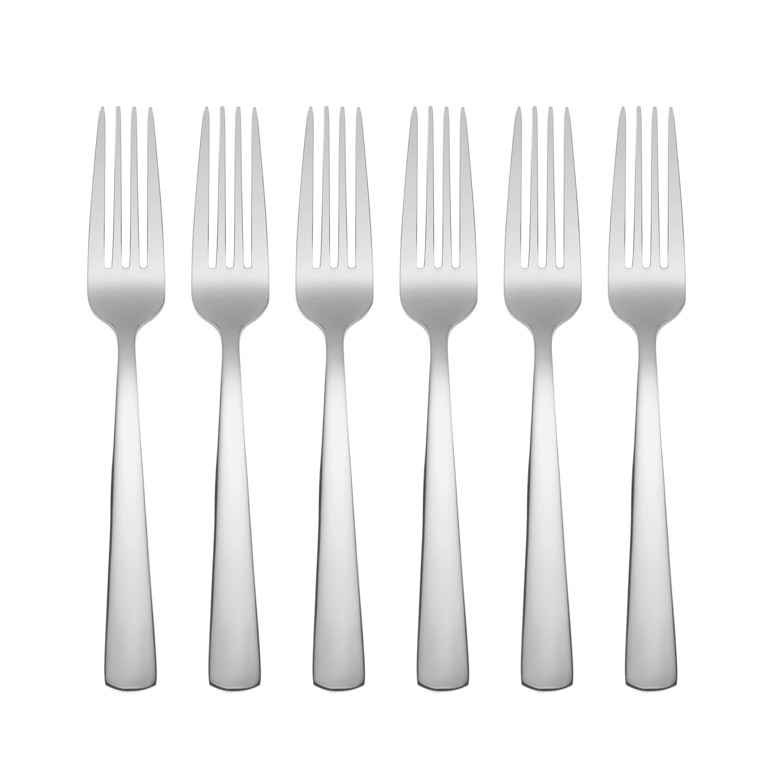 Oneida Aptitude Everyday Flatware Salad Forks, Set of 6, 18/0 Stainless Steel, Silverware Set