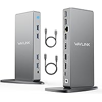 WAVLINK Dual 5K@60Hz Docking Station for Laptop Dual Monitors, USB 3.0/USB-C Displaylink Docking Station for Mac & Windows(2x