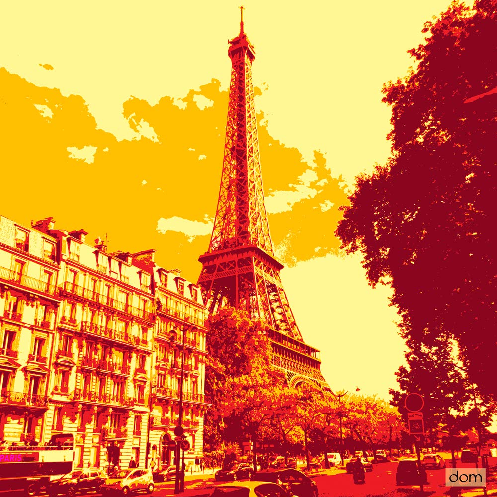 International Graphics - Finished Picture - Dominique, Massot - ''Tour Eiffel Sur les Quais''- 30 x 30 cm - Direct printing on acrylic glass