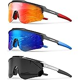 OUKEMAX Polarized Sports Sunglasses for Men Women, UV400 One-Piece Lens Sport Shades for Baseball, Running, Cycling, Fishing