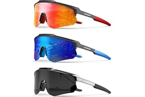 OUKEMAX Polarized Sports Sunglasses for Men Women, UV400 One-Piece Lens Sport Shades for Baseball, Running, Cycling, Fishing
